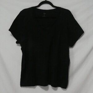 GEORGE - Plus | 2X | Classic Black Versatile V-Neck T-Shirt